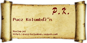 Pucz Kolumbán névjegykártya